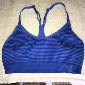 Blue stripped sports bra